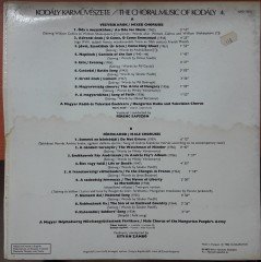 KODALY KARMÜVESZETE THE CHORAL MUSIC OF KODALY 4 - PLAK 2.EL