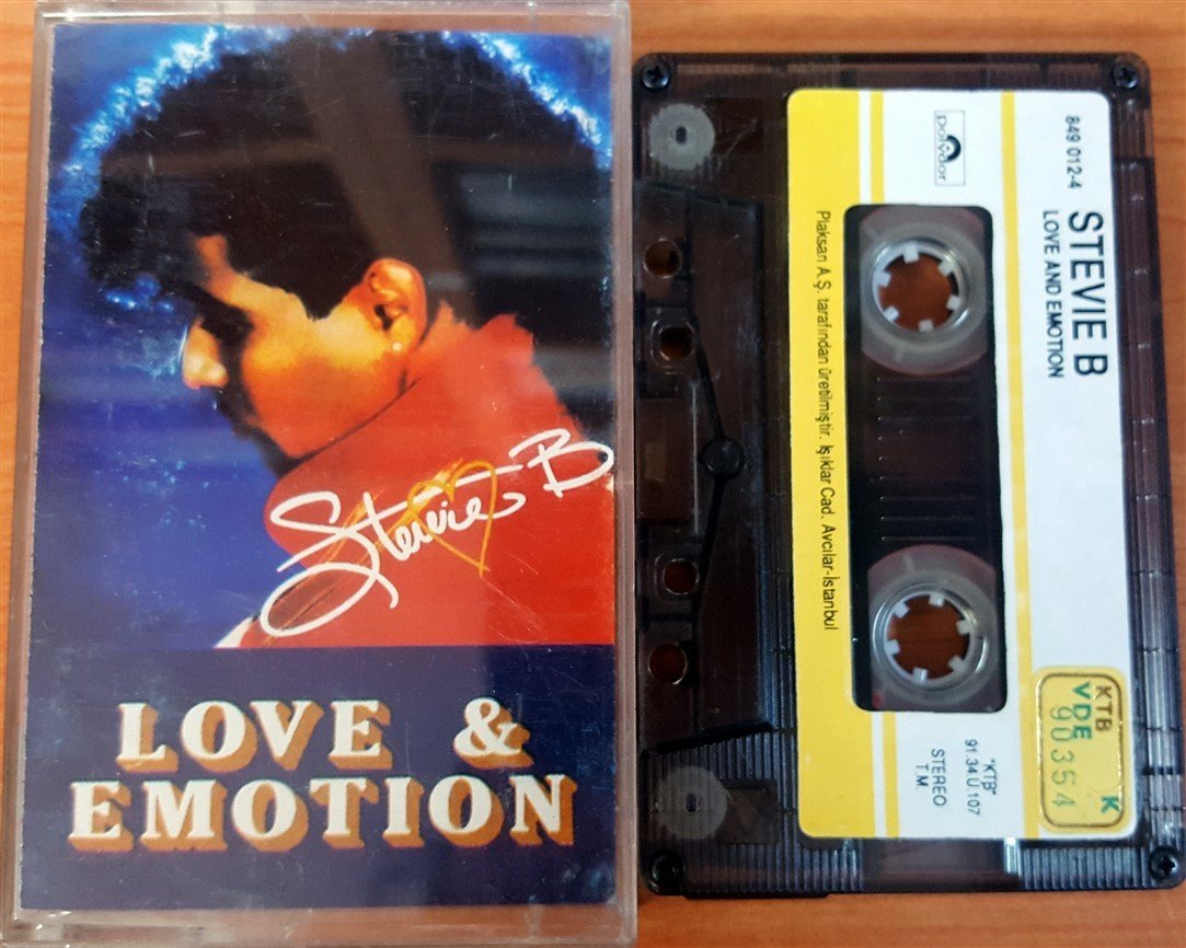 STEVIE B - LOVE AND EMOTION (1991) PLAKSAN CASSETTE MADE IN TURKEY ''USED'' PAPER LABEL