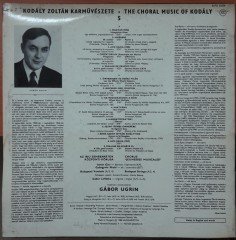 KODALY KARMÜVESZETE THE CHORAL MUSIC OF KODALY 5 - PLAK 2.EL