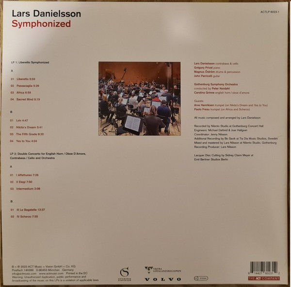 LARS DANIELSSON – SYMPHONIZED (2023) - 2LP ACT MUSIC 180GR SIFIR PLAK