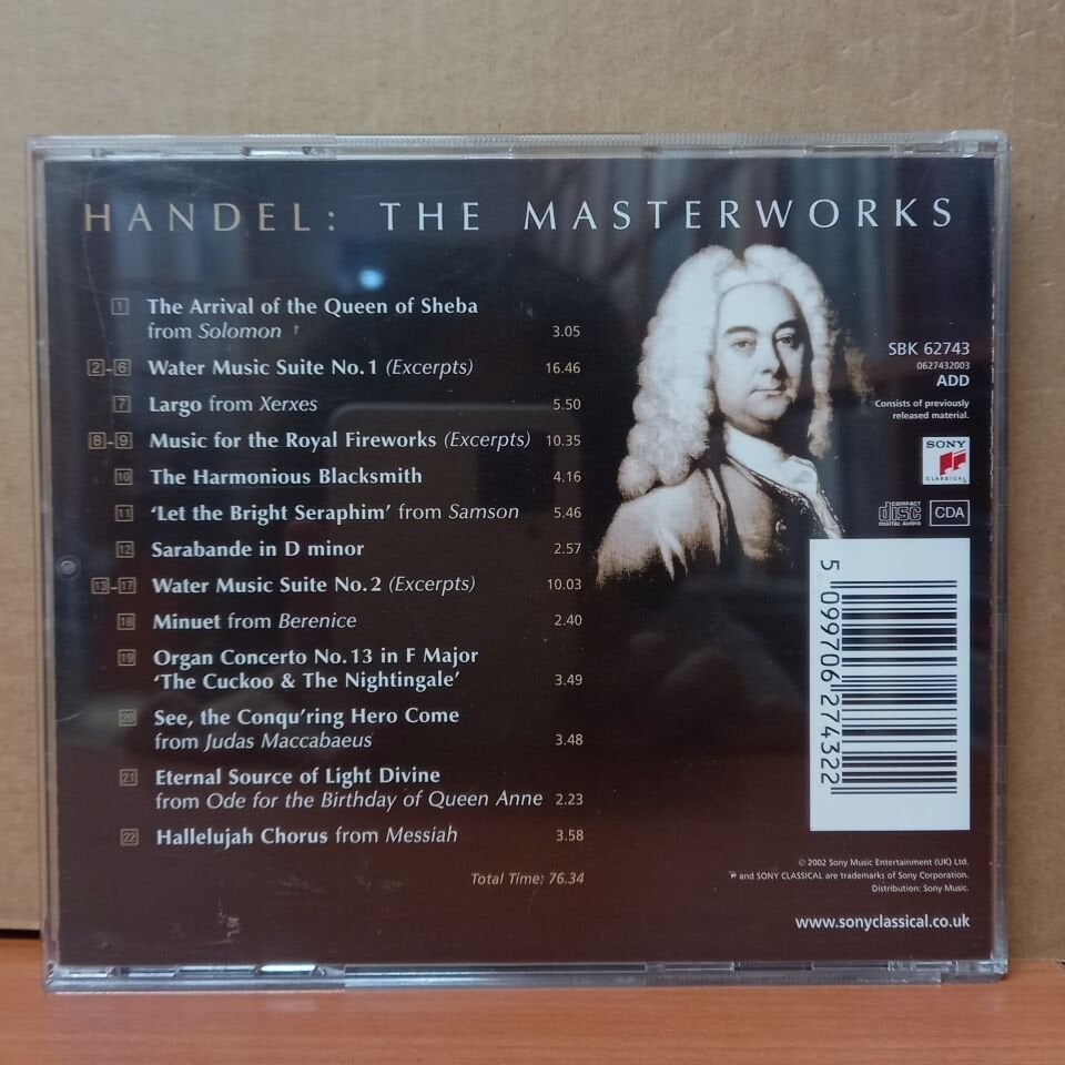 HANDEL - THE MASTERWORKS / THE ARRIVAL QUEEN OF SHEBA, LET THE BRIGHT SERAPHIN, THE HARMONIOUS BLACKSMITH AND SARABANDE (2002) - CD 2.EL