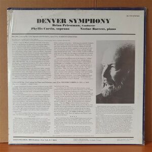 DENVER SYMPHONY ORCHESTRA / BRIAN PRIESTMAN / ALBERTO GINASTERA: MILENA / FREDERIC CHOPIN: CONCERTO NO.2 IN F MINOR / PHYLLIS CURTIN, NERINE BARRETT (1973) - LP DÖNEM BASKISI SIFIR PLAK