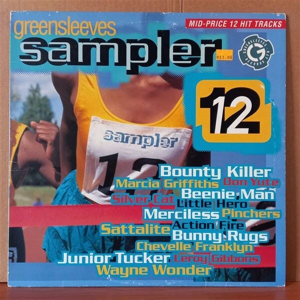 GREENSLEEVES SAMPLER 12 / BEENIE MAN & SILVER CAT, SATTALITE, BOUNTY KILLER, BUNNY RUGS, PINCHERS (1995) - LP 2.EL PLAK