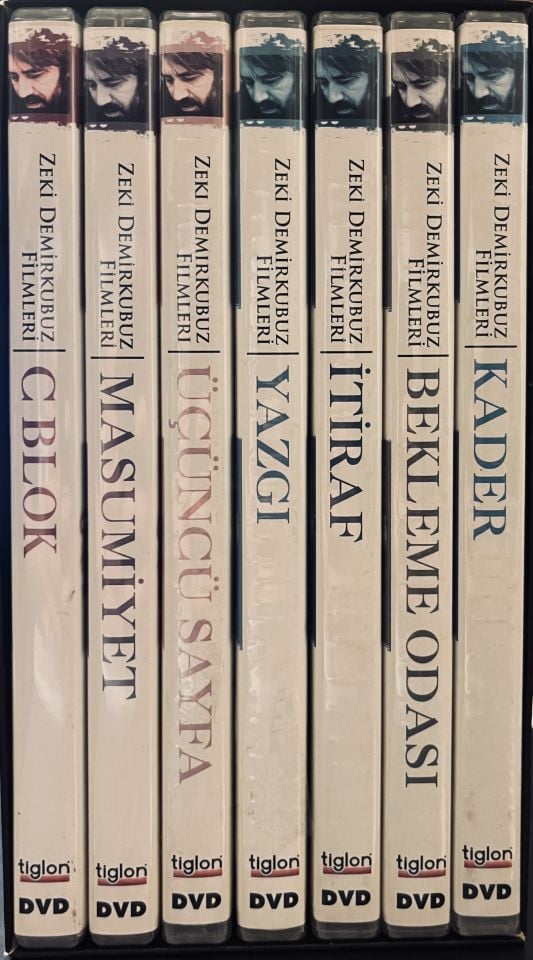 ZEKİ DEMİRKUBUZ FİLMLERİ - 7 FİLM 7 DVD BOX SET 2.EL - KADER, MASUMİYET, C BLOK, YAZGI, ÜÇÜNCÜ SAYFA, İTİRAF, BEKLEME ODASI