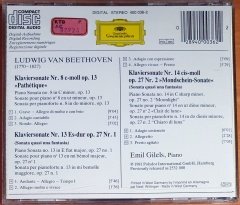 BEETHOVEN: KLAVIERSONATEN / MONDSCHEIN SONATE, NR.13, PATHETIQUE / EMIL GILELS (1981) - CD DEUTSCHE GRAMMOPHON 2.EL