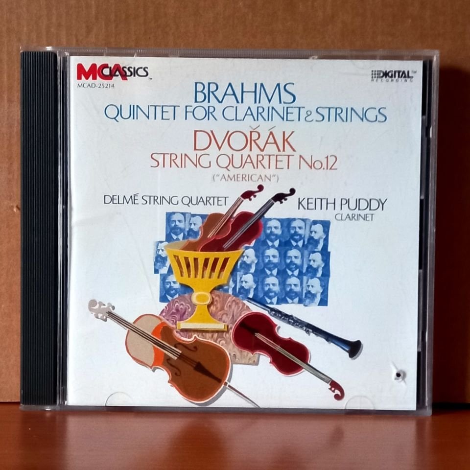 BRAHMS: QUINTET FOR CLARINET & STRINGS / DVORAK: STRING QUARTET NO. 12 'AMERICAN' / KEITH PUDDY, THE DELME STRING QUARTET (1987) - CD 2.EL