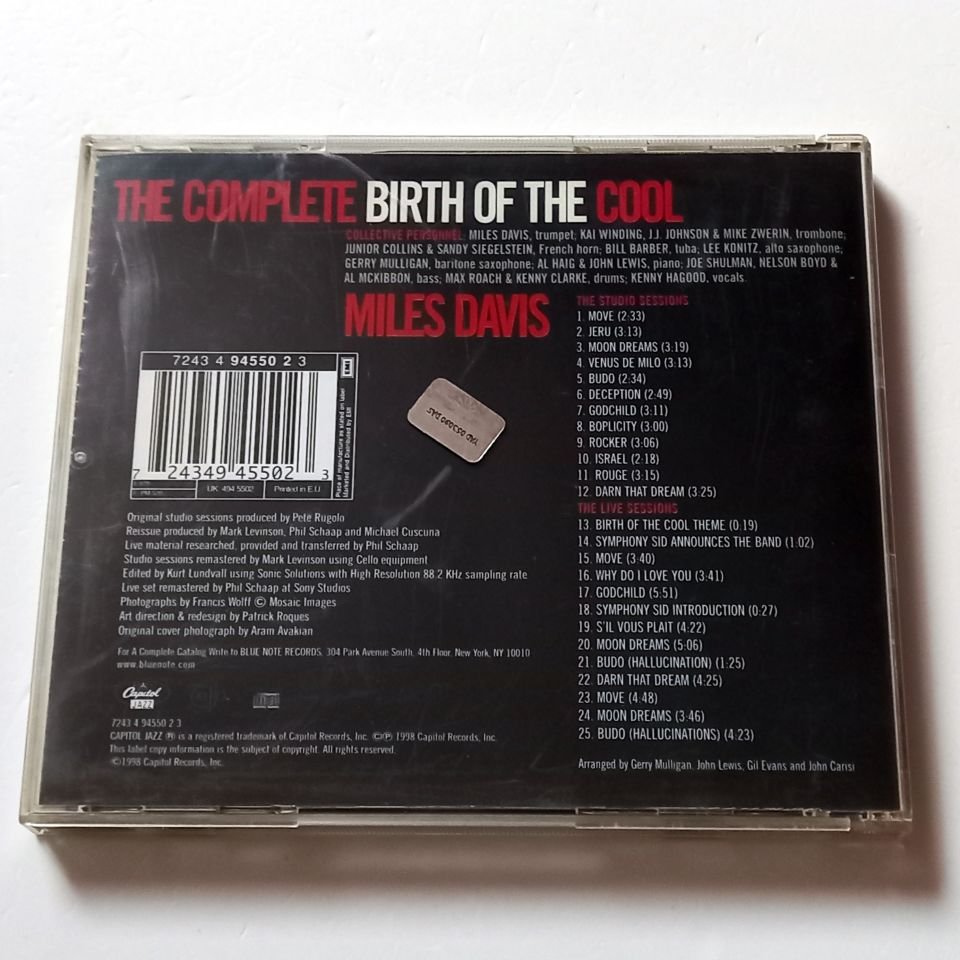 MILES DAVIS – THE COMPLETE BIRTH OF THE COOL (1998) - CD COMPILATION REISSUE REMASTERED 2.EL