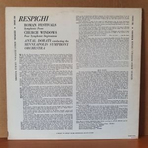 RESPIGHI: ROMAN FESTIVALS, CHURCH WINDOWS (1955) - LP 2.EL PLAK