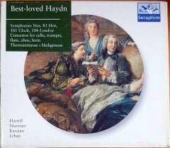 BEST LOVED HAYDN / SYMPHONIES NOS. 83 HEN, 101 CLOCK, 104 LONDON CONCERTOS FOR CELLO, TRUMPET, FLUTE, OBOE, HORN / HARRELL, MARRINER, KARAJAN, LEHAN (1995) - 4CD SERAPHIM BOX SET 2.EL