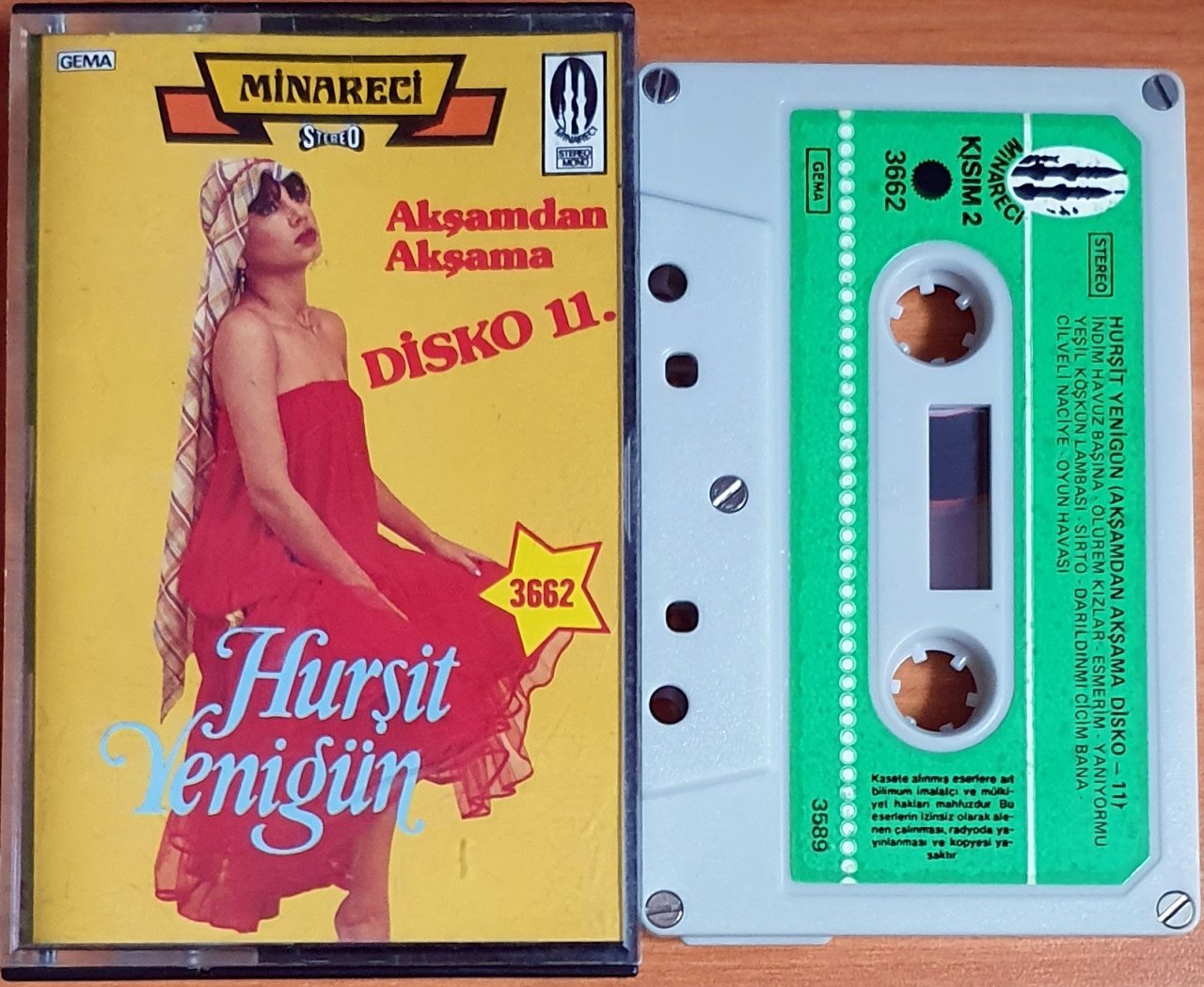 HURŞİT YENİGÜN - AKŞAMDAN AKŞAMA DİSKO 11 - KASET MİNARECİ 2.EL