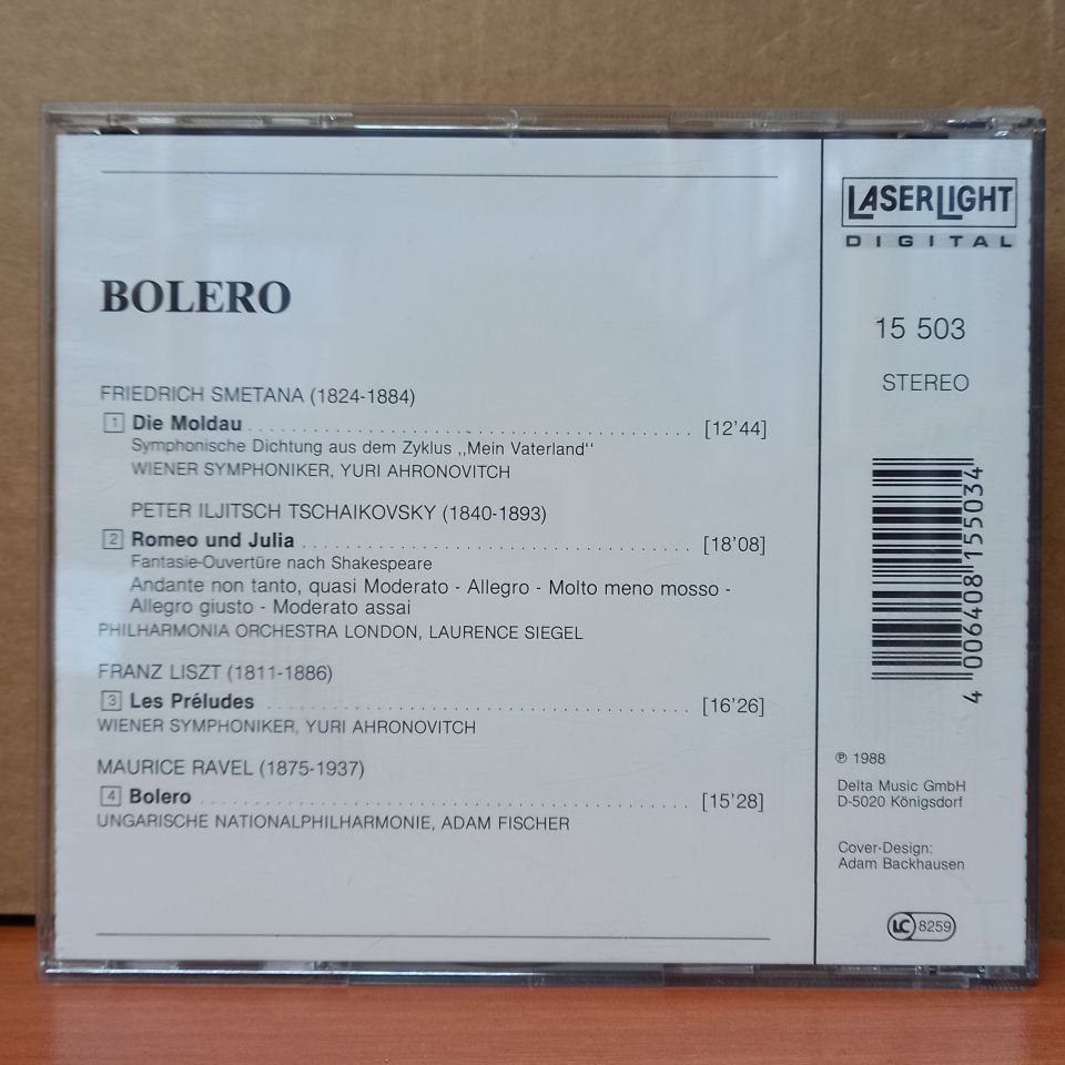 MAURICE RAVEL - BOLERO / SMETANA, LISZT, TCHAIKOWSKY, DIE MOLDAU, LES PRELUDES, ROMEO UND JULIA (1988) - CD 2.EL