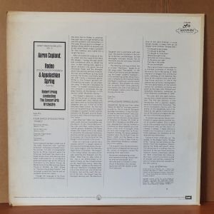 COPLAND: RODEO [FOUR DANCE EPISODES] & APPALACHIAN SPRING [SUITE] / ROBERT IRVING, THE CONCERT ARTS ORCHESTRA - LP 2.EL PLAK