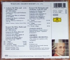 MOZART: KONZERT FÜR FLÖTE & HARFE / KLARINETTENKONZERT / PALMA, ALLEN, NEIDICH, ORPHEUS CHAMBER ORCHESTRA (1989) - CD DEUTSCHE GRAMMOPHON 2.EL