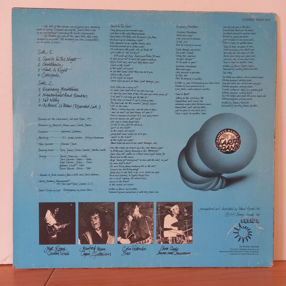 MANFRED MANN'S EARTH BAND – NIGHTINGALES & BOMBERS (1975) - LP 2.EL PLAK