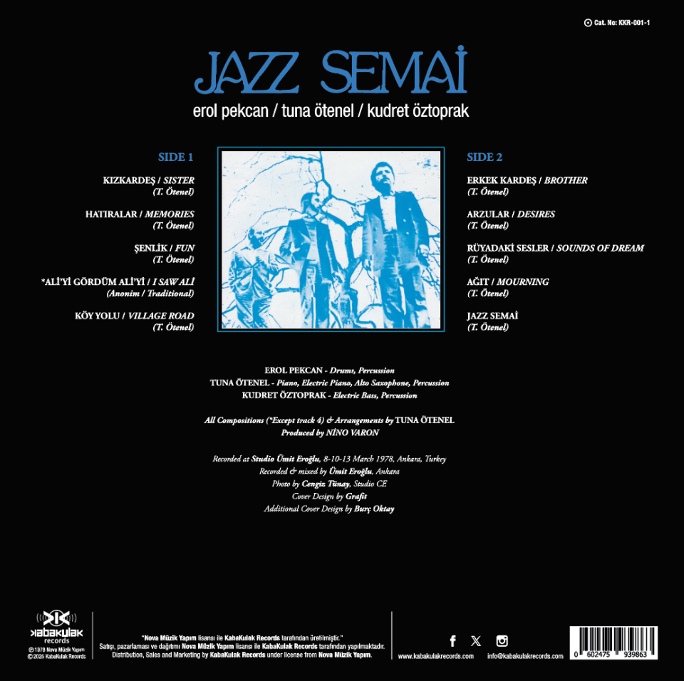 JAZZ SEMAİ - EROL PEKCAN TUNA ÖTENEL KUDRET ÖZTOPRAK (1978) LP 2025 BASKI SIFIR