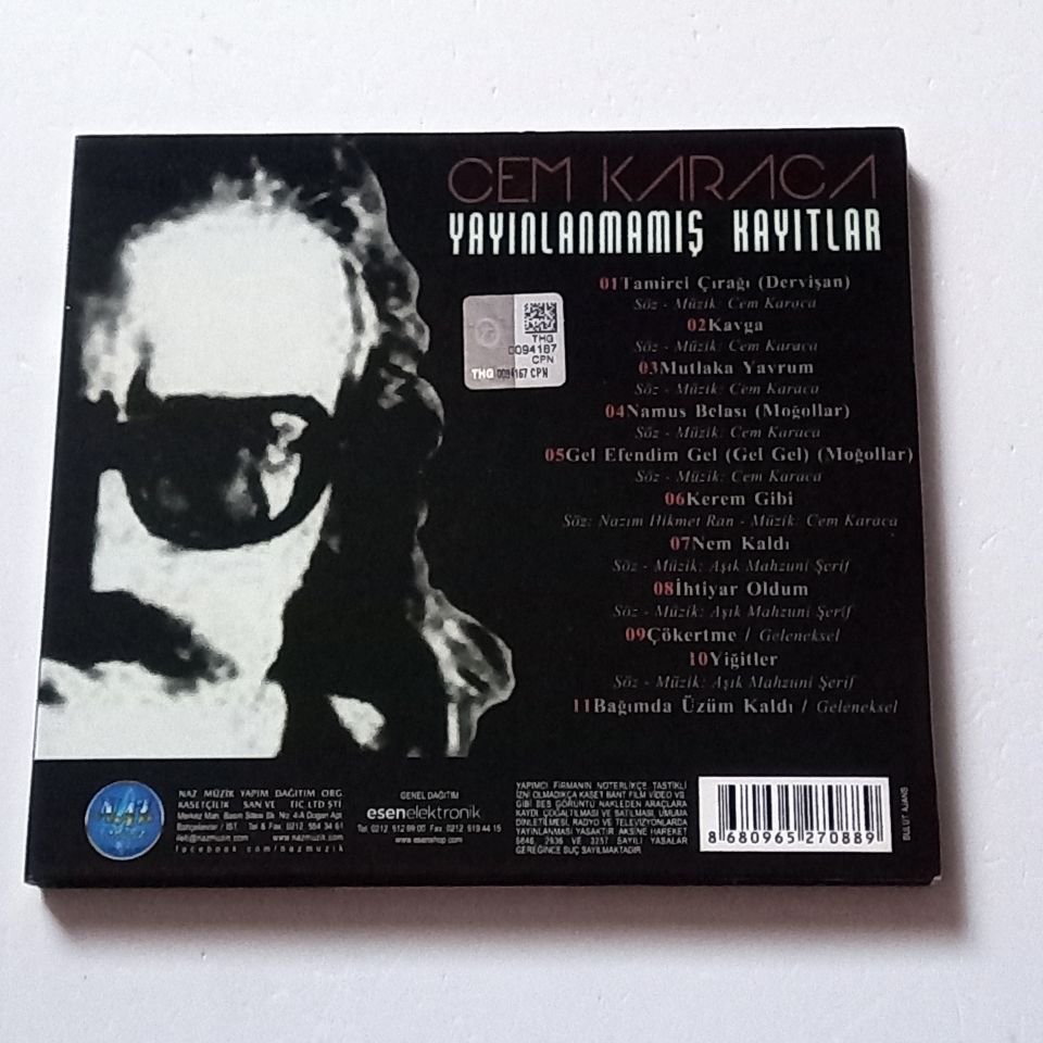 CEM KARACA - YAYINLANMAMIŞ KAYITLAR (2015) - CD DIGIPAK NAZ MÜZİK 2.EL