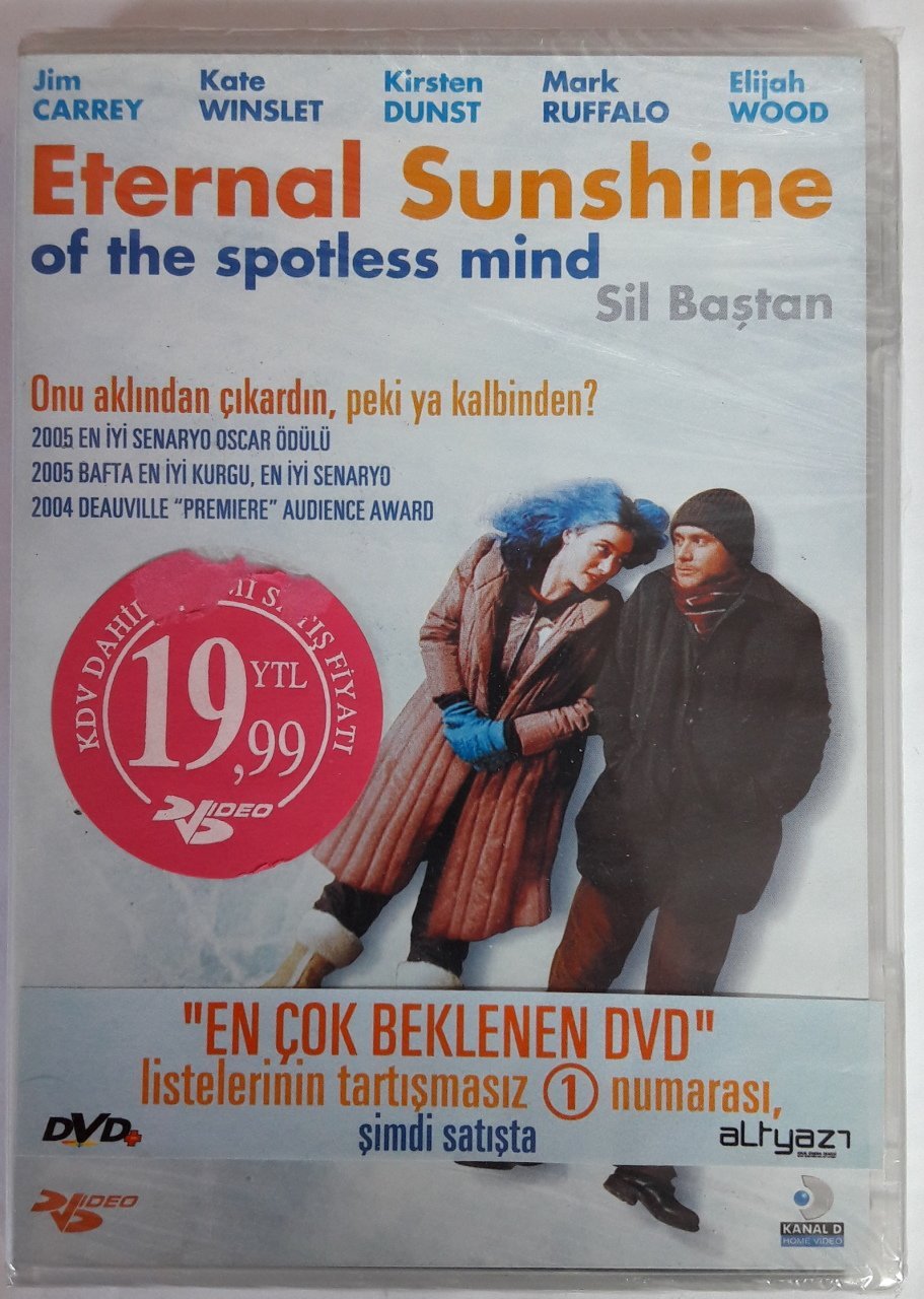 ETERNAL SUNSHINE OF THE SPOTLESS MIND - SİL BAŞTAN - JIM CARREY - KATE WINSLET - KIRSTEN DUNST - MARK RUFFALO - ELIJAH WOOD - MICHEL GONDRY - DVD SIFIR