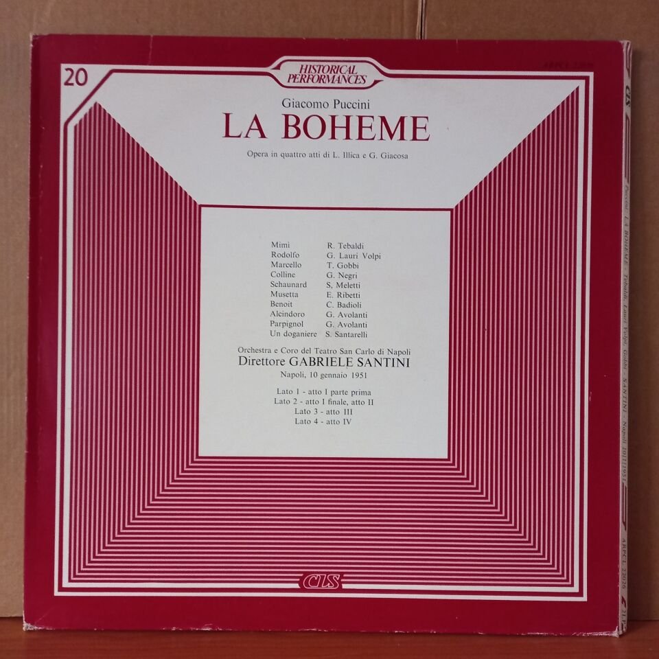 GIACOMO PUCCINI: LA BOHEME / GABRIELE SANTINI - 2LP 2.EL PLAK