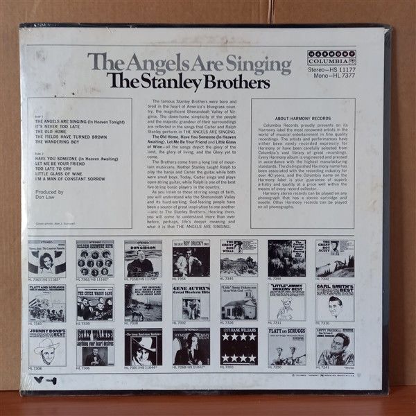 THE STANLEY BROTHERS – THE ANGELS ARE SINGING (1966) - LP DÖNEM BASKISI SIFIR PLAK