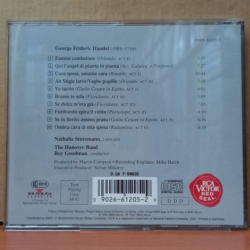 NATHALIE STUTZMANN, HANDEL, THE HANOVER BAND, ROY GOODMAN - OPERA ARIAS (1992) - CD 2.EL