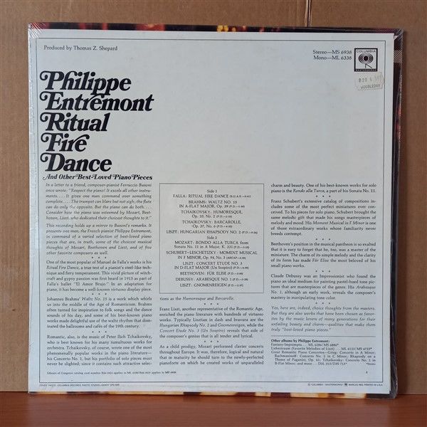 PHILIPPE ENTREMONT – RITUAL FIRE DANCE (1967) - LP DÖNEM BASKISI SIFIR PLAK