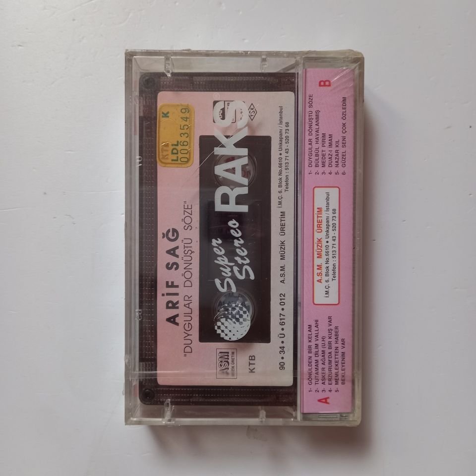 ARİF SAĞ - DUYGULAR DÖNÜŞTÜ SÖZE (1990) - KASET SIFIR