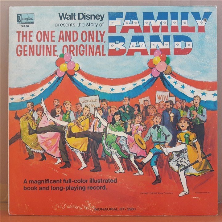 THE ONE AND ONLY, GENUINE, ORIGINAL FAMILY BAND (1968) - WALT DISNEY - LP PLAK 2.EL