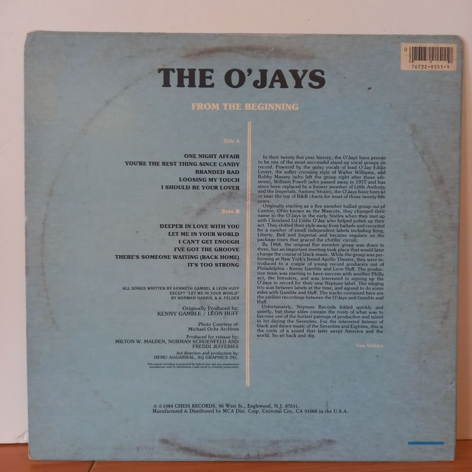 THE O'JAYS – FROM THE BEGINNING (1984) - LP 2.EL PLAK