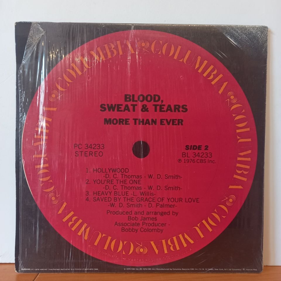 BLOOD, SWEAT & TEARS – MORE THAN EVER (1976) - LP 2.EL PLAK