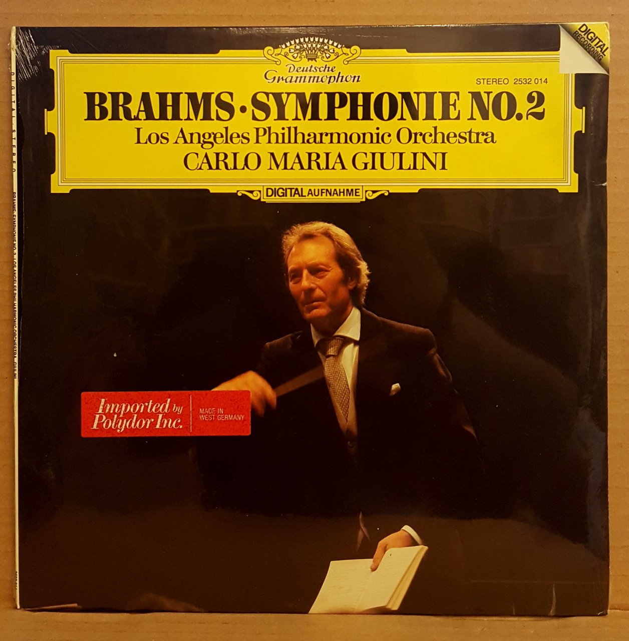 BRAHMS - SYMPHONY NO 2 C.M.GIULINI LOS ANGELES PHILH. ORCH. (1981) - LP DÖNEM BASKI SIFIR PLAK