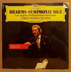 BRAHMS - SYMPHONY NO 2 C.M.GIULINI LOS ANGELES PHILH. ORCH. (1981) - LP DÖNEM BASKI SIFIR PLAK