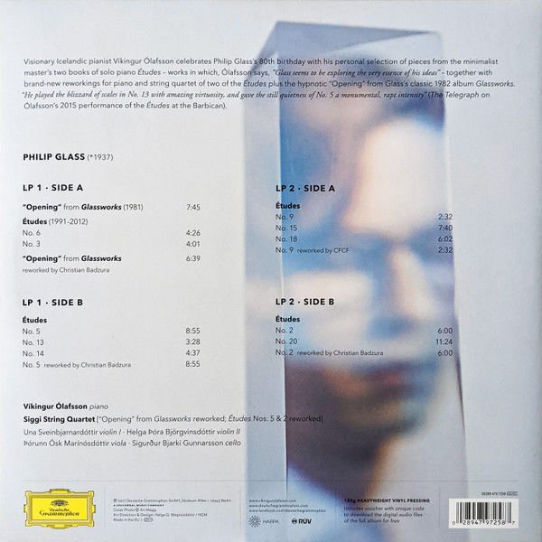 VIKINGUR OLAFSON - PHILIP GLASS PIANO WORKS (2017) - 2LP 180GR DEUTSCHE GRAMMOPHON SIFIR PLAK