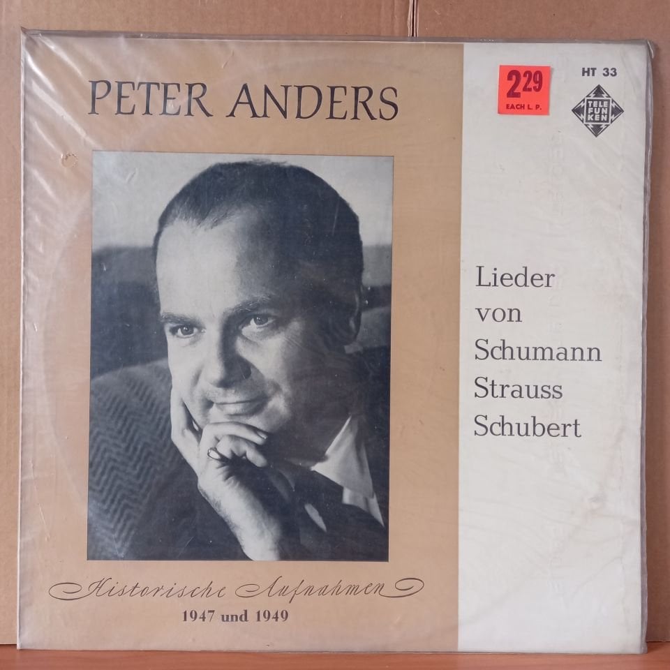 PETER ANDERS / LIEDER VON SCHUMANN, STRAUSS, SCHUBERT / HISTORISCHE AUFNAHME /1947 UND 1949 - LP DÖNEM BASKISI SIFIR PLAK
