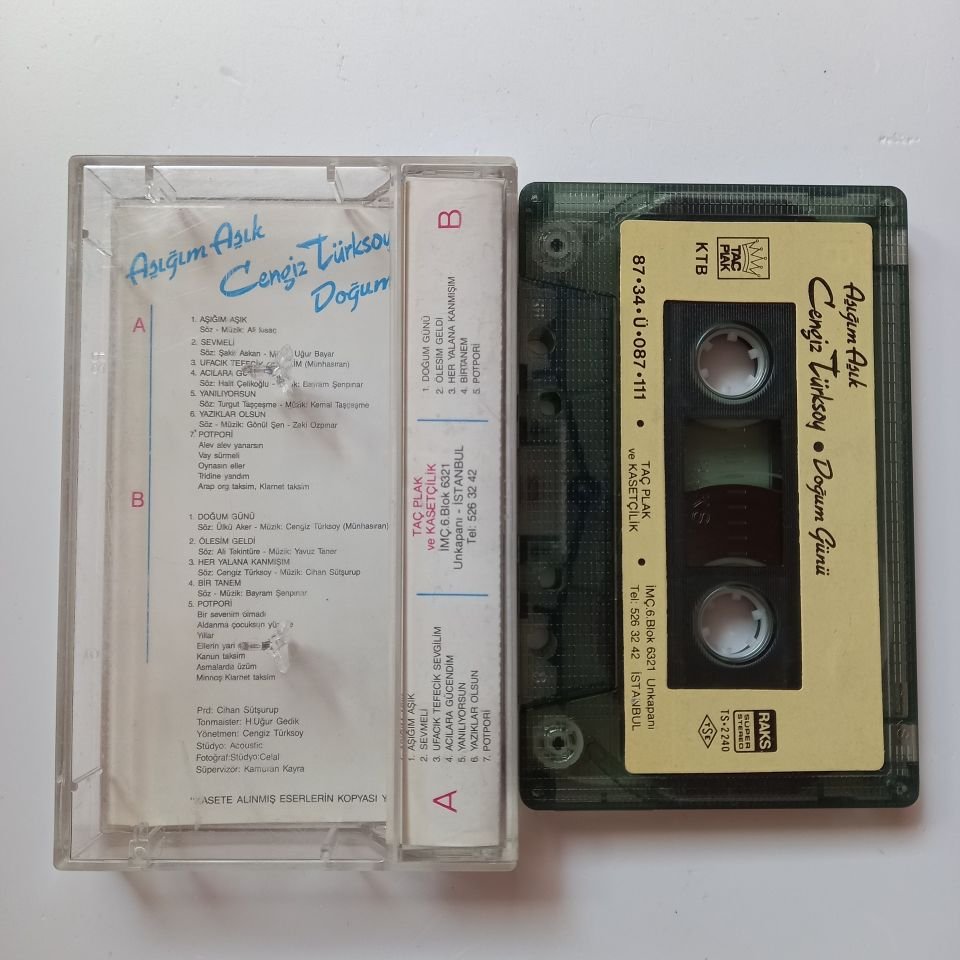 CENGİZ TÜRKSOY - AŞIĞIM AŞIK / DOĞUM GÜNÜ (1987) - KASET 2.EL