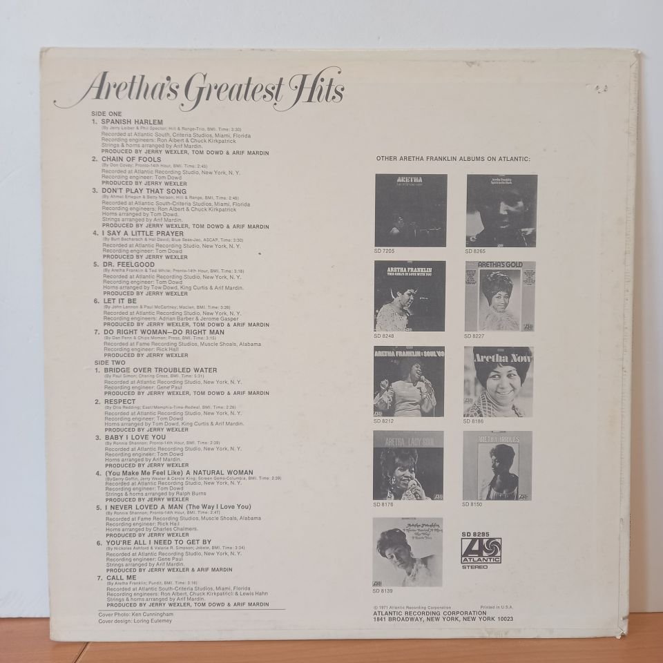 ARETHA FRANKLIN – ARETHA'S GREATEST HITS (1971) - LP 2.EL PLAK