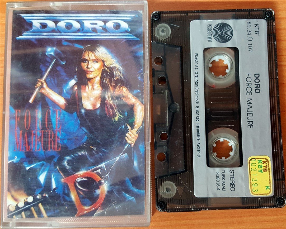 DORO - FORCE MAJEURE (1989) PLAKSAN CASSETTE MADE IN TURKEY ''USED'' PAPER LABEL