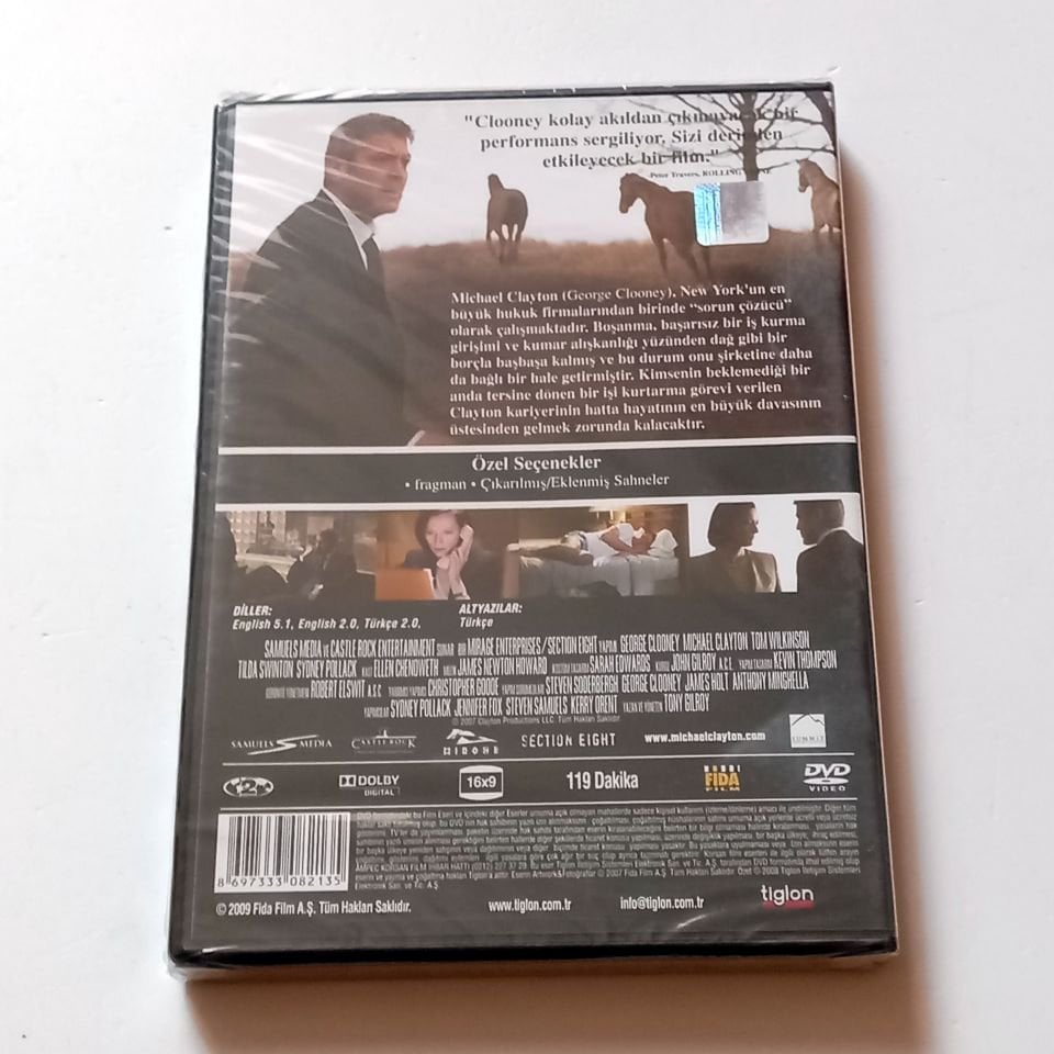 MICHAEL CLAYTON - AVUKAT - GEORGE CLOONEY, TOM WILKINSON, YÖN.: TONY GILROY - DVD AMBALAJINDA SIFIR