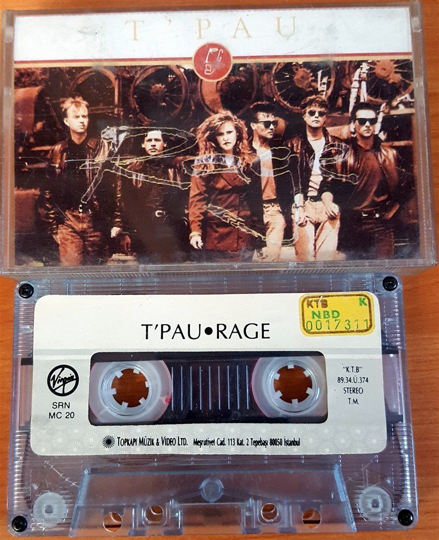T'PAU - RAGE (1989) TOPKAPI CASSETTE MADE IN TURKEY ''USED'' PAPER LABEL