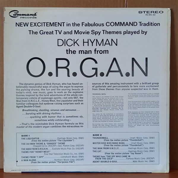 DICK HYMAN – THE MAN FROM O.R.G.A.N. (1965) - LP 2.EL PLAK