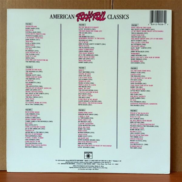 AMERICAN ROCK 'N' ROLL CLASSICS: VOLUME FIVE / ISLEY BROTHERS, FATS DOMINO, THE MAMAS & PAPAS, NED MILLER, THE JELLY BEANS, THE DELLS (1988) - LP 2.EL PLAK