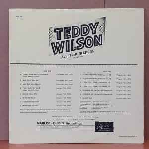 TEDDY WILSON - TEDDY WILSON AND HIS ALL-STARS VOLUME 1 (1978) - LP 2.EL PLAK