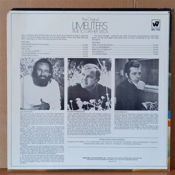 THE LIMELITERS – TIME TO GATHER SEEDS (1968) - LP 2.EL PLAK