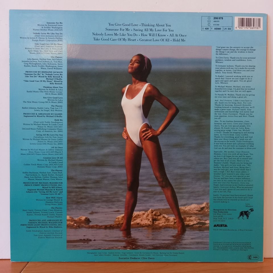 WHITNEY HOUSTON – WHITNEY HOUSTON (1985) - LP 2.EL PLAK