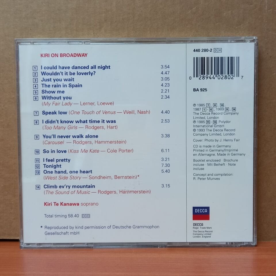 KIRI TE KANAWA – KIRI ON BROADWAY (1993) - CD 2.EL