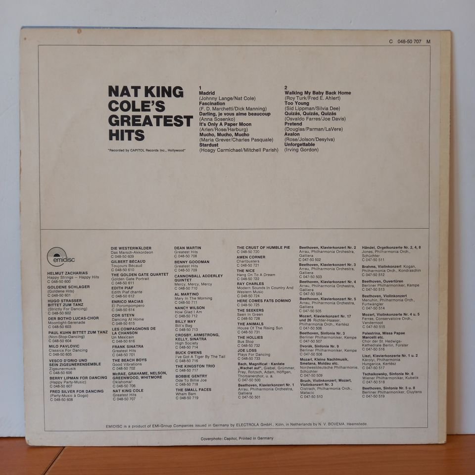 NAT KING COLE – NAT KING COLE'S GREATEST HITS (1970) - LP 2.EL PLAK