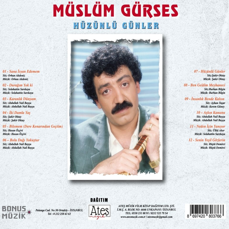 MÜSLÜM GÜRSES - HÜZÜNLÜ GÜNLER (1990) - CD DIGIPAK 2023 BASKI AMBALAJINDA SIFIR