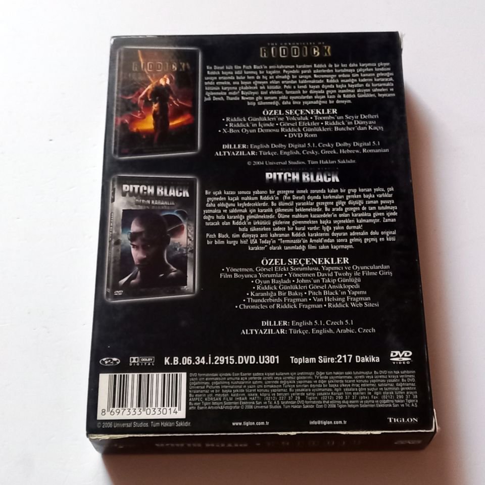 THE CHRONICLES OF RIDDICK & PITCH BLACK - 2 FİLM - VIN DIESEL, YÖN.: DAVID TWOHY - 2DVD 2.EL