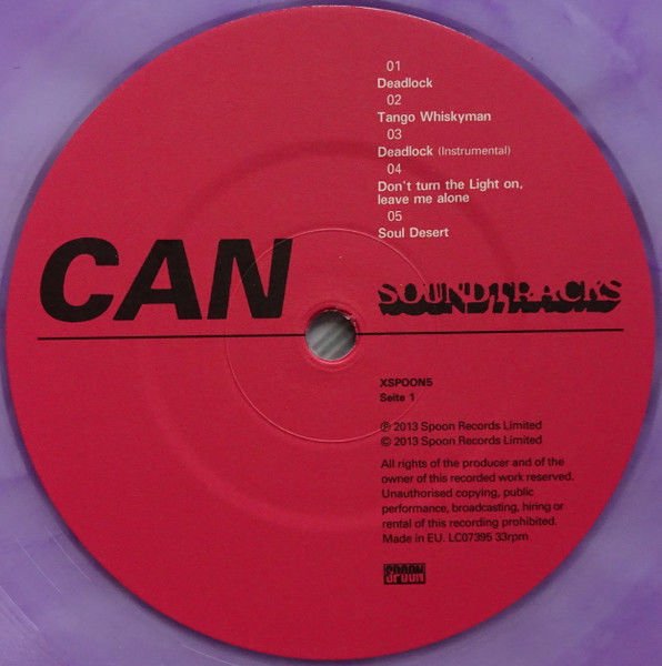 CAN - SOUNDTRACKS (1970) - LP 2022 EDITION PURPLE COLOURED VINYL KRAUTROCK SIFIR PLAK