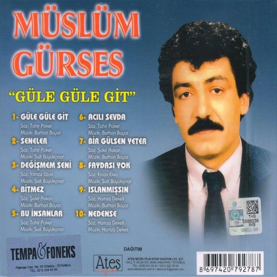 MÜSLÜM GÜRSES - GÜLE GÜLE GİT (1990) - CD DIGIPAK 2023 BASKI AMBALAJINDA SIFIR