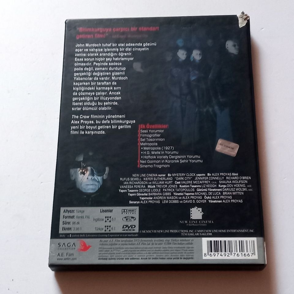 KARANLIK ŞEHİR - DARK CITY - RUFUS SEWELL, KIEFER SUTHERLAND, YÖN.: ALEX PROYAS - DVD ÖZEL VERSİYON 2.EL